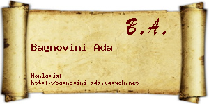 Bagnovini Ada névjegykártya